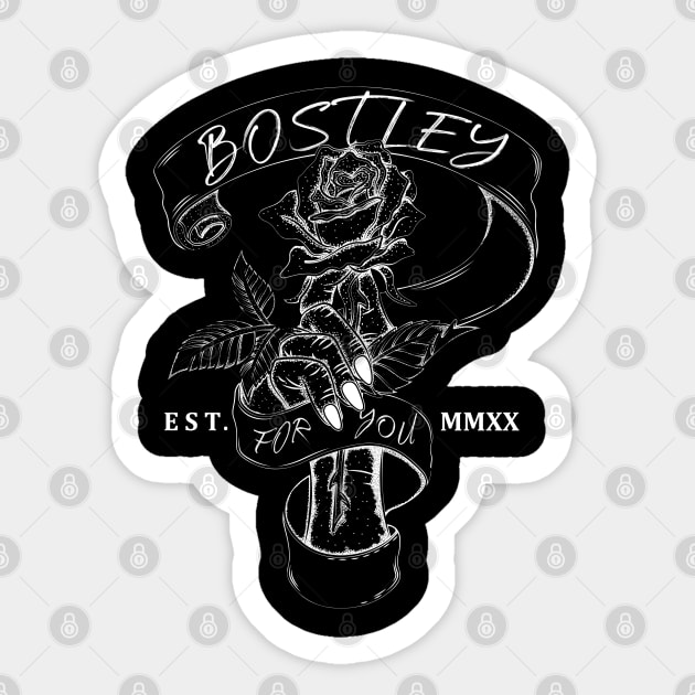 Bostley Rose Sticker by Papras.Art